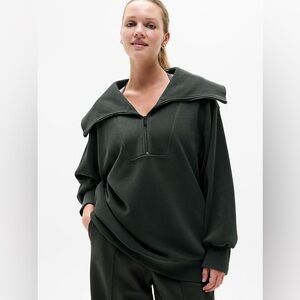 LIKE NEW - Athleta Ottoman Rib 1/4 Zip Sweatshirt - Elm - Medium